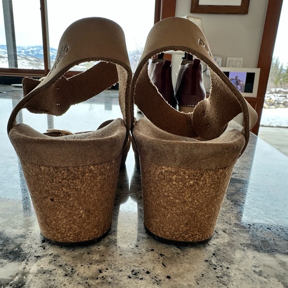 Birkenstock Papillio Soley Ring Buckle Wedge Sandals, tan, 38/7.5 - Picture 3 of 4